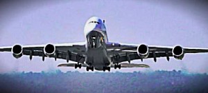 Airbus A380 im Landeanflug
